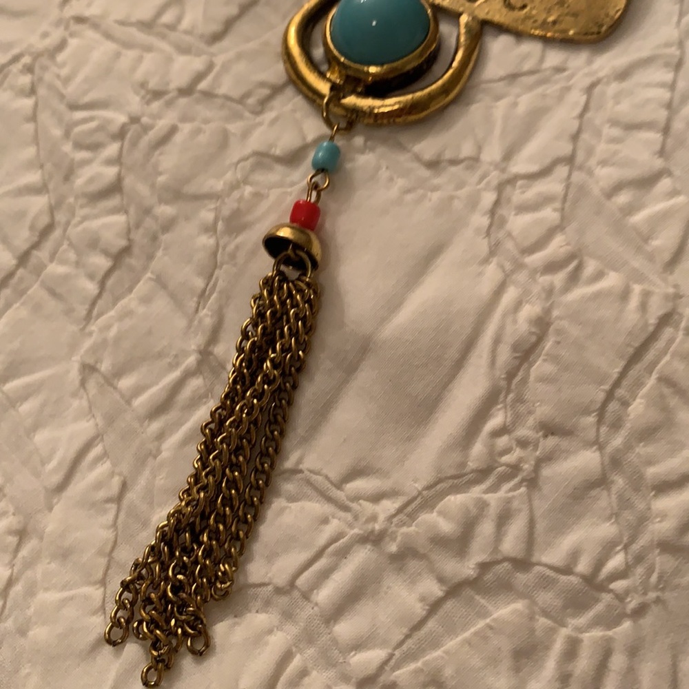 Faux Coral and Turquoise Necklace and Earrings - Picture 5 of 7